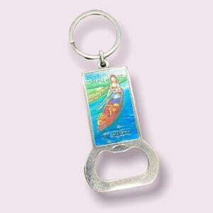 La Chalupa Mexican Loteria Silver Keychain